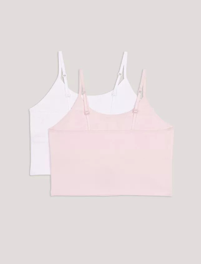 2-pack camisoler med inbyggd bh för flickor 2-pack camisoler med inbyggd bh för flickor