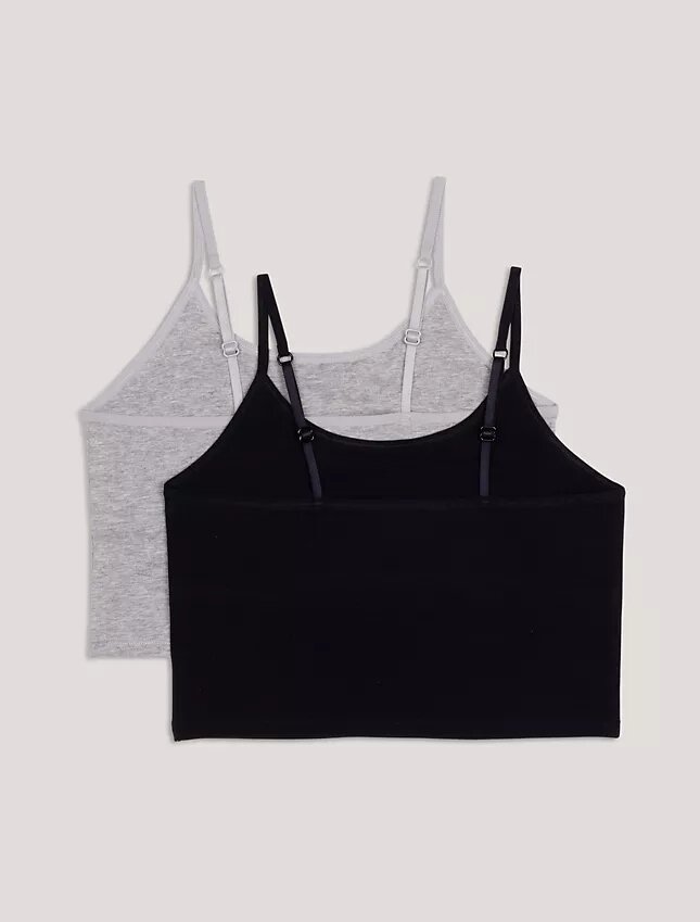 2-pack camisoler med inbyggd bh för flickor 2-pack camisoler med inbyggd bh för flickor