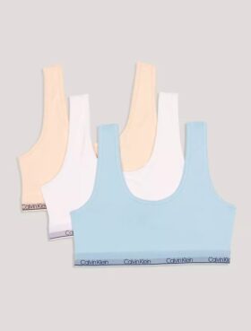3-pack Bralette med rund halsringning för flickor