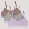 3-pack korta Bralettes i Cotton Stretch för flickor 3-pack korta Bralettes i Cotton Stretch för flickor