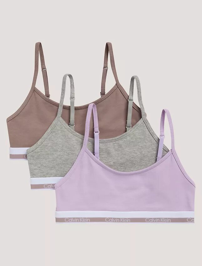 3-pack korta Bralettes i Cotton Stretch för flickor 3-pack korta Bralettes i Cotton Stretch för flickor