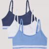 3-pack korta Bralettes i Cotton Stretch för flickor 3-pack korta Bralettes i Cotton Stretch för flickor