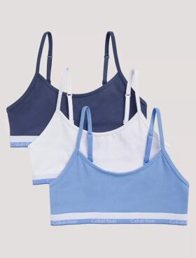 3-pack korta Bralettes i Cotton Stretch för flickor