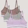 3-pack korta Bralettes i Cotton Stretch för flickor 3-pack korta Bralettes i Cotton Stretch för flickor