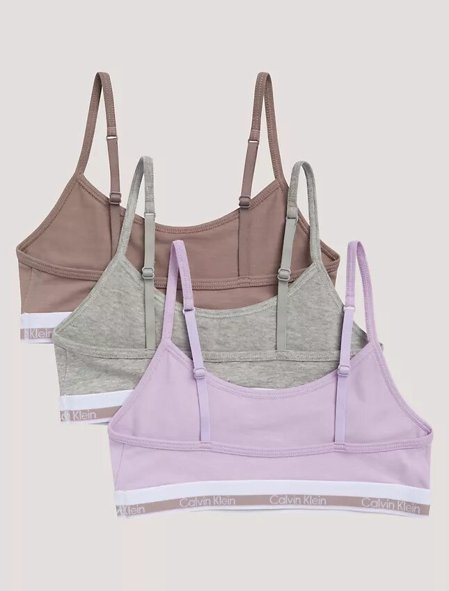 3-pack korta Bralettes i Cotton Stretch för flickor 3-pack korta Bralettes i Cotton Stretch för flickor