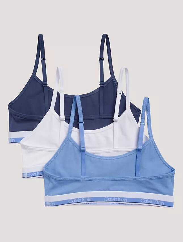 3-pack korta Bralettes i Cotton Stretch för flickor 3-pack korta Bralettes i Cotton Stretch för flickor
