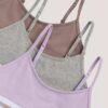 3-pack korta Bralettes i Cotton Stretch för flickor 3-pack korta Bralettes i Cotton Stretch för flickor