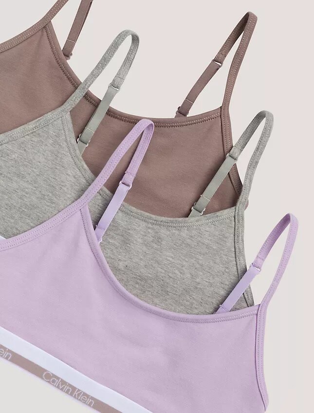 3-pack korta Bralettes i Cotton Stretch för flickor 3-pack korta Bralettes i Cotton Stretch för flickor