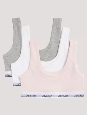 3-pack ofodrade Unlined Bralettes i Cotton Stretch för flickor