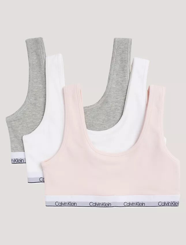 3-pack ofodrade Unlined Bralettes i Cotton Stretch för flickor 3-pack ofodrade Unlined Bralettes i Cotton Stretch för flickor