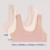 3-pack ofodrade Unlined Bralettes i Cotton Stretch för flickor 3-pack ofodrade Unlined Bralettes i Cotton Stretch för flickor