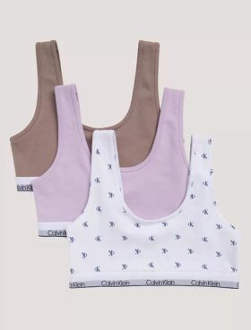 3-pack ofodrade Unlined Bralettes i Cotton Stretch för flickor