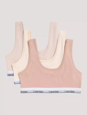 3-pack ofodrade Unlined Bralettes i Cotton Stretch för flickor