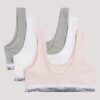 3-pack ofodrade Unlined Bralettes i Cotton Stretch för flickor 3-pack ofodrade Unlined Bralettes i Cotton Stretch för flickor