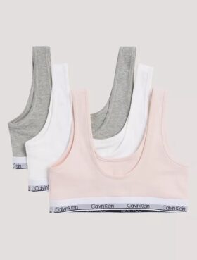 3-pack ofodrade Unlined Bralettes i Cotton Stretch för flickor
