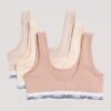 3-pack ofodrade Unlined Bralettes i Cotton Stretch för flickor 3-pack ofodrade Unlined Bralettes i Cotton Stretch för flickor