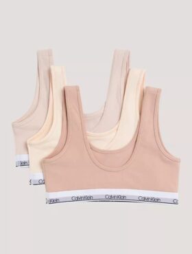 3-pack ofodrade Unlined Bralettes i Cotton Stretch för flickor