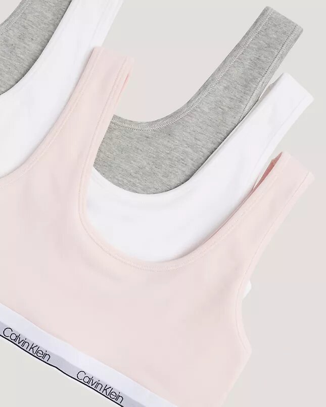 3-pack ofodrade Unlined Bralettes i Cotton Stretch för flickor 3-pack ofodrade Unlined Bralettes i Cotton Stretch för flickor