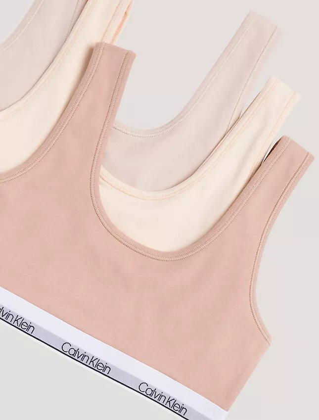 3-pack ofodrade Unlined Bralettes i Cotton Stretch för flickor 3-pack ofodrade Unlined Bralettes i Cotton Stretch för flickor