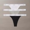 3-pack stringthong i Cotton Stretch-ribb