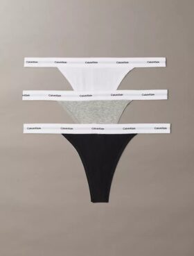 3-pack stringthong i Cotton Stretch-ribb