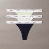 3-pack stringthong i Cotton Stretch-ribb