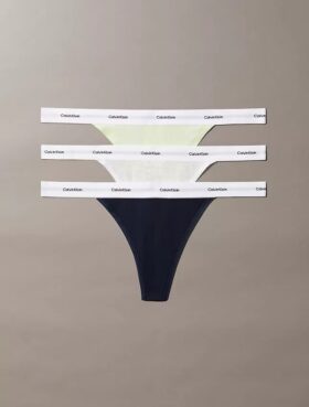3-pack stringthong i Cotton Stretch-ribb