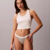 3-pack stringthong i Cotton Stretch-ribb