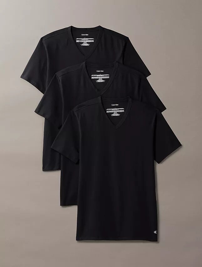 3-pack T-shirts i Cotton Stretch-bomull med V-ringning och slim fit 3-pack T-shirts i Cotton Stretch-bomull med V-ringning och slim fit