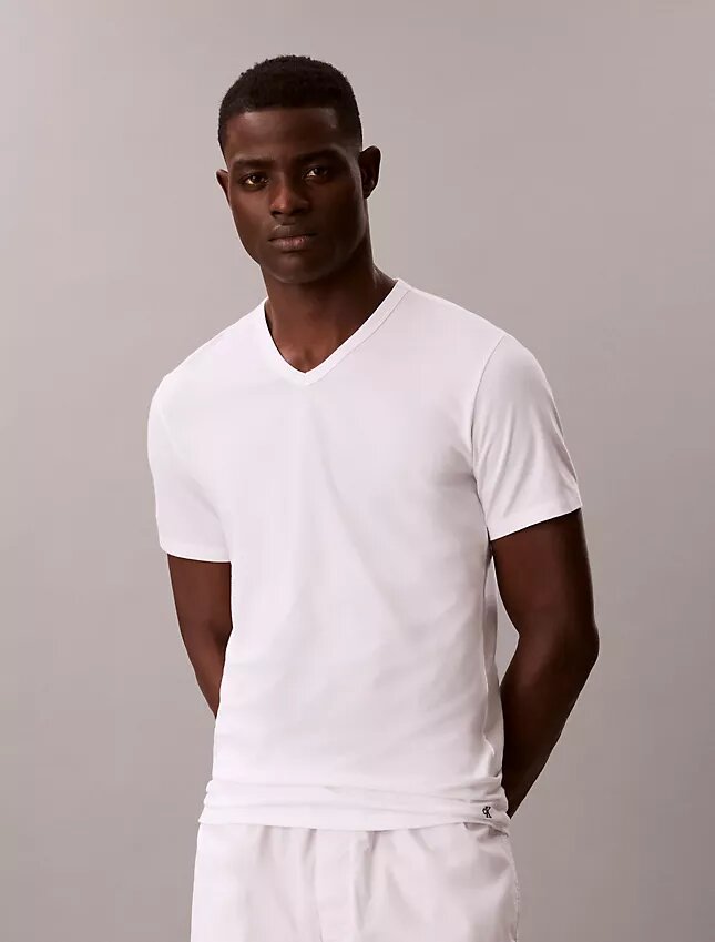 3-pack T-shirts i Cotton Stretch-bomull med V-ringning och slim fit 3-pack T-shirts i Cotton Stretch-bomull med V-ringning och slim fit