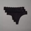 3-pack Thong i stretchig mikrofiber med spets