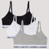 3-pack Unlined, korta Bralette i Cotton Stretch för flickor 3-pack Unlined, korta Bralette i Cotton Stretch för flickor