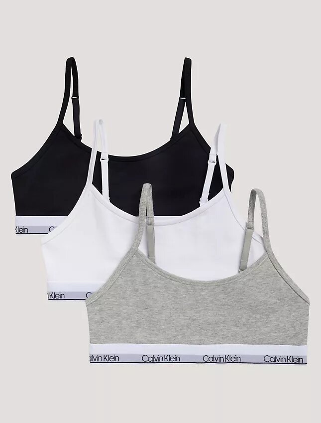 3-pack Unlined, korta Bralette i Cotton Stretch för flickor 3-pack Unlined, korta Bralette i Cotton Stretch för flickor