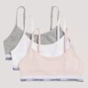 3-pack Unlined, korta Bralette i Cotton Stretch för flickor