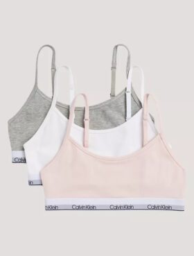 3-pack Unlined, korta Bralette i Cotton Stretch för flickor