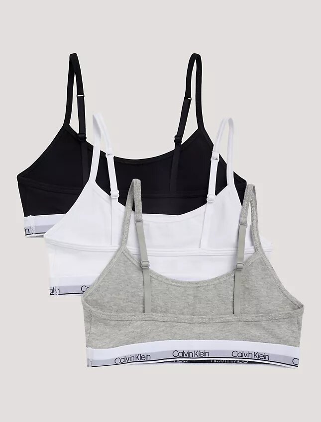 3-pack Unlined, korta Bralette i Cotton Stretch för flickor 3-pack Unlined, korta Bralette i Cotton Stretch för flickor