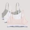 3-pack Unlined, korta Bralette i Cotton Stretch för flickor