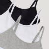 3-pack Unlined, korta Bralette i Cotton Stretch för flickor 3-pack Unlined, korta Bralette i Cotton Stretch för flickor
