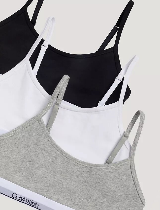 3-pack Unlined, korta Bralette i Cotton Stretch för flickor 3-pack Unlined, korta Bralette i Cotton Stretch för flickor