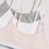 3-pack Unlined, korta Bralette i Cotton Stretch för flickor