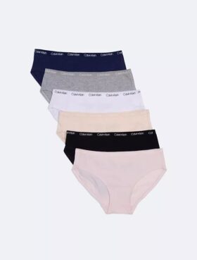 6-pack Hipster-trosor med logotyp för flickor