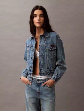 90-talsinspirerad denim-Trucker Jacket