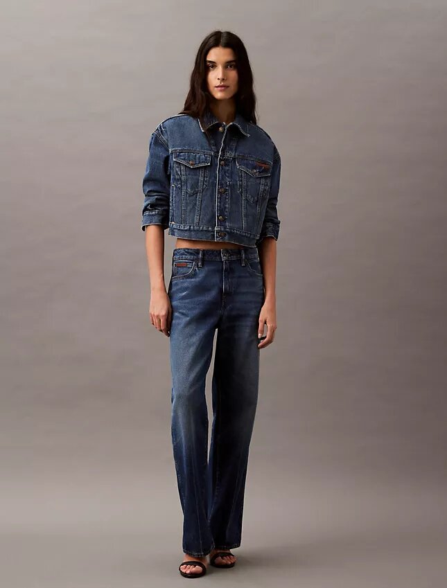 90-talsinspirerad denim-Trucker Jacket 90-talsinspirerad denim-Trucker Jacket