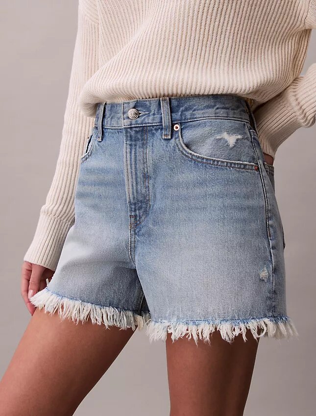90-talsinspirerade 3-tums Denim-shorts 90-talsinspirerade 3-tums Denim-shorts