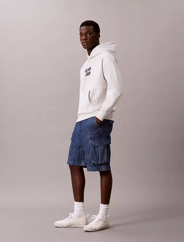 90-talsinspirerade Denim-cargoshorts 90-talsinspirerade Denim-cargoshorts