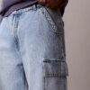 90-talsinspirerade Denim-cargoshorts