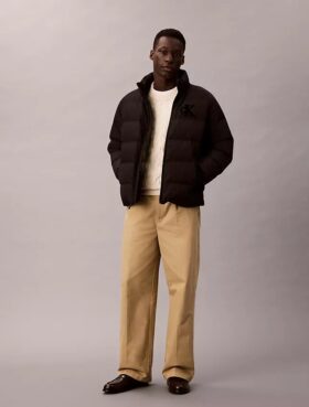 90s Straight-inspirerade raka chinos byxor med pressveck