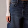 A-linjeformade Denim-shorts med uppvikt fåll A-linjeformade Denim-shorts med uppvikt fåll