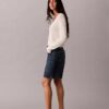 A-linjeformade Denim-shorts med uppvikt fåll A-linjeformade Denim-shorts med uppvikt fåll