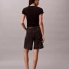 A-linjeformade Denim-shorts med uppvikt fåll